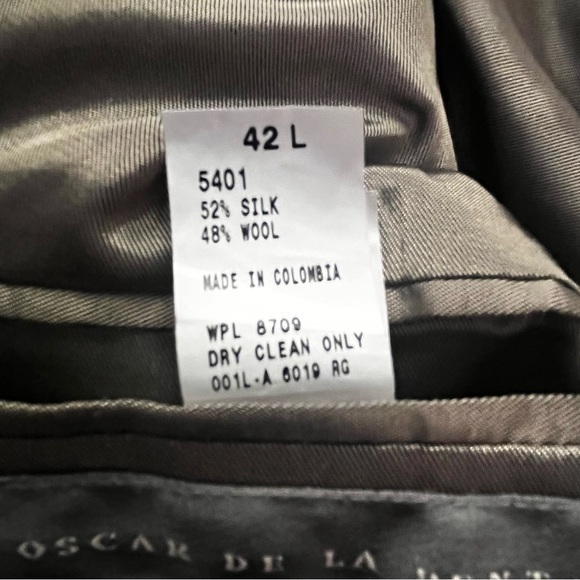 Oscar De La Renta Mens 46” Chest Brown Silk Wool Blend Sport Coat Jacket Blazer - Picture 3 of 9